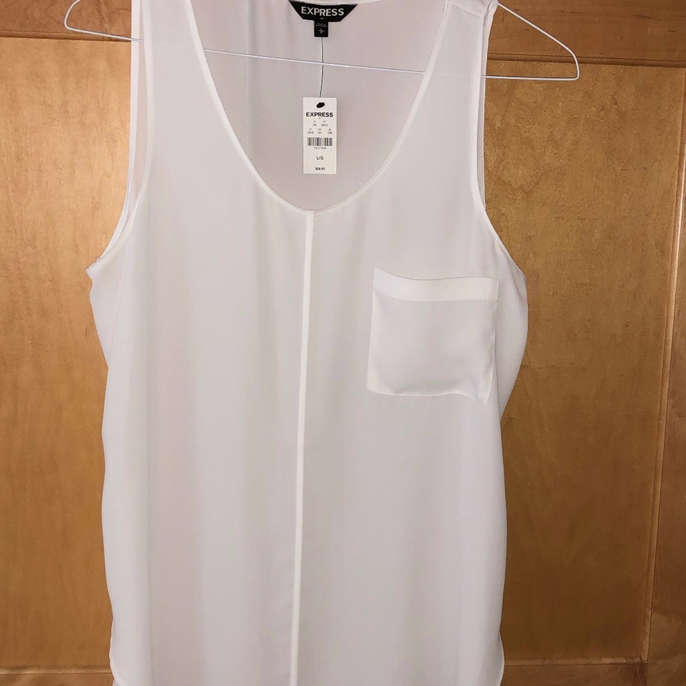 Express White Loose Tank Top